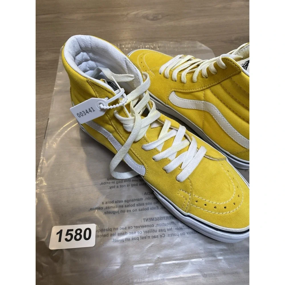 Vans Sk8-Hi Cyber Yellow Suede Canvas Skateboarding Shoes Unisex 8.5 M / 10 W